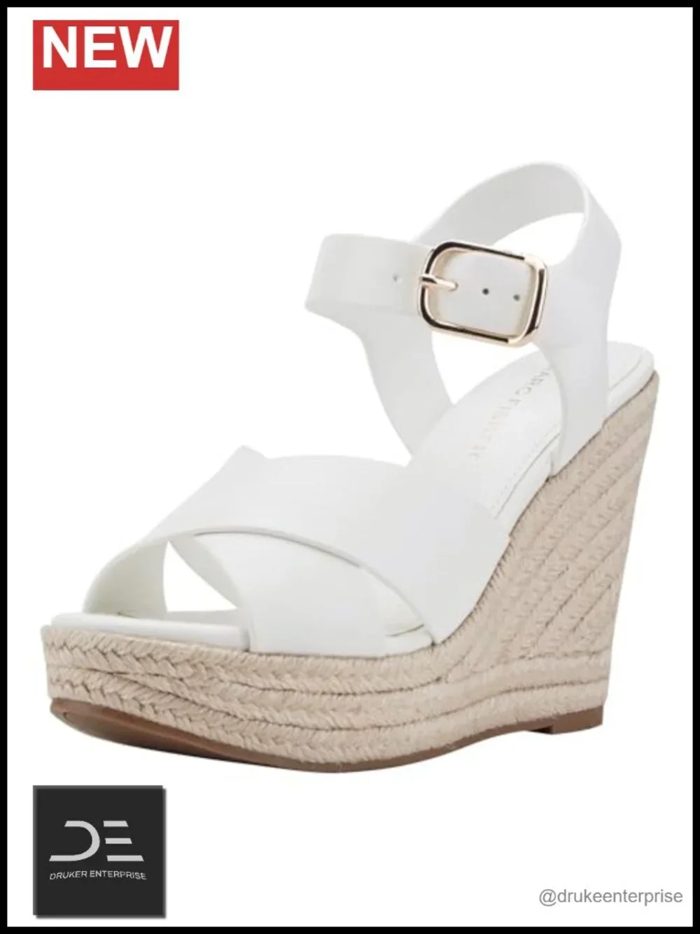 Faux Leather Ankle Strap Platform Wedge Sandals 4.33